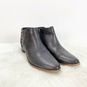 2/$30 Candie's 7.5 Womens Charcoal Faux Leather Ankle Booties